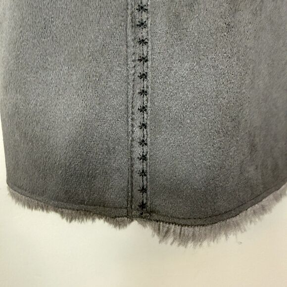 Coldwater Creek Faux Suede Faux Fur Hooded Coat 1X (16W–18W) with Toggle Closure - Picture 10 of 12